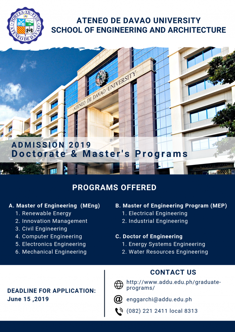 Call for Applications Doctorate and Masters Programs School of